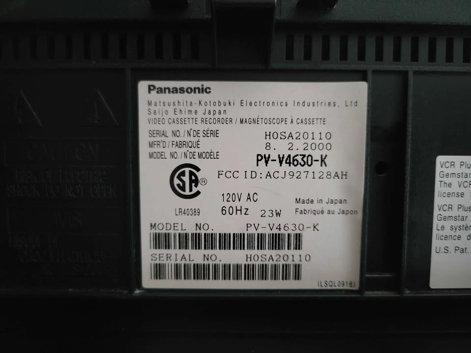 Panasonic VCR - Model: PV-V4630-K Tested and Working - photo 4