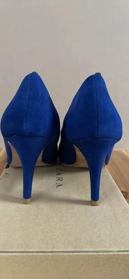 BLUE FAUX SUEDE HEELS - photo 3
