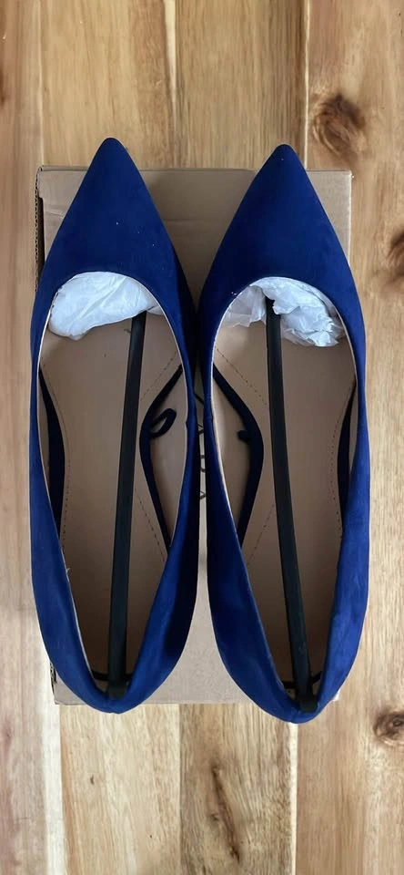 BLUE FAUX SUEDE HEELS - photo 4