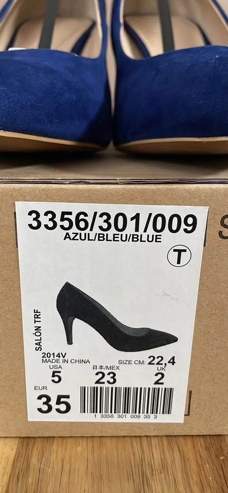 BLUE FAUX SUEDE HEELS - photo 5