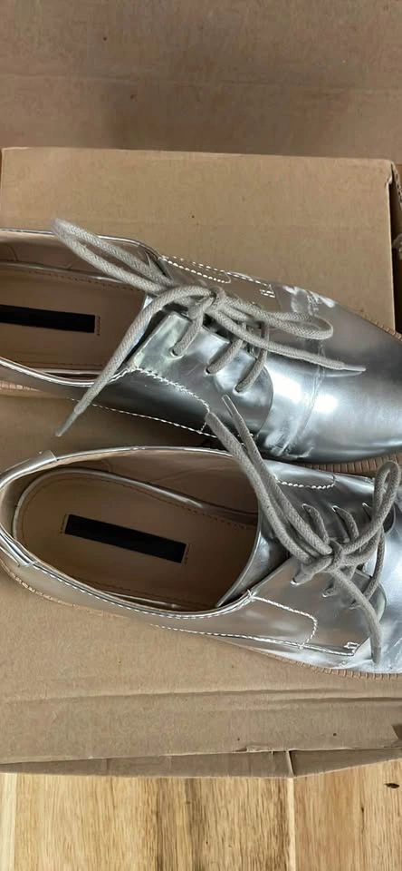 METALLIC SILVER LOAFERS - photo 3