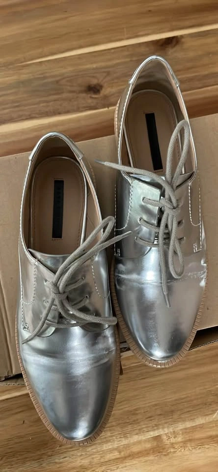 METALLIC SILVER LOAFERS - photo 4