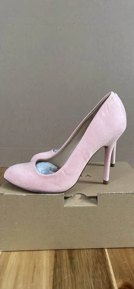 PINK FAUX SUEDE KITTEN HEELS - photo 2