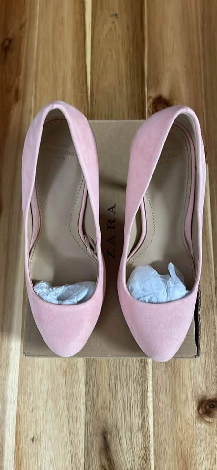PINK FAUX SUEDE KITTEN HEELS - photo 3