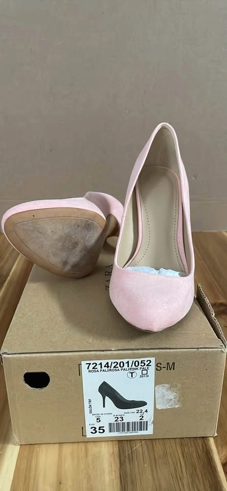 PINK FAUX SUEDE KITTEN HEELS - photo 4