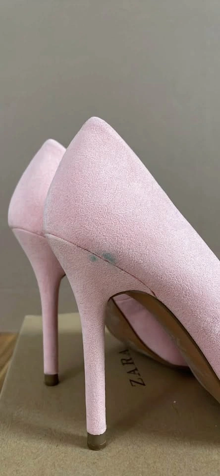 PINK FAUX SUEDE KITTEN HEELS - photo 5