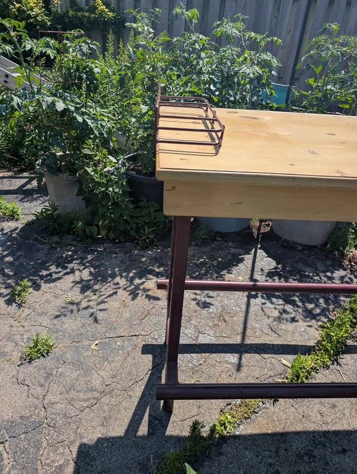 Industrial Wood and Metal Bar Height Table - photo 3
