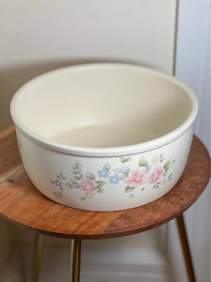 Rare Vintage Pfaltzgraff Tea Rose 10" Baking Crock - photo 2
