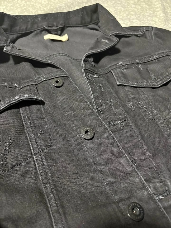 Allsaints distressed denim jacket size M