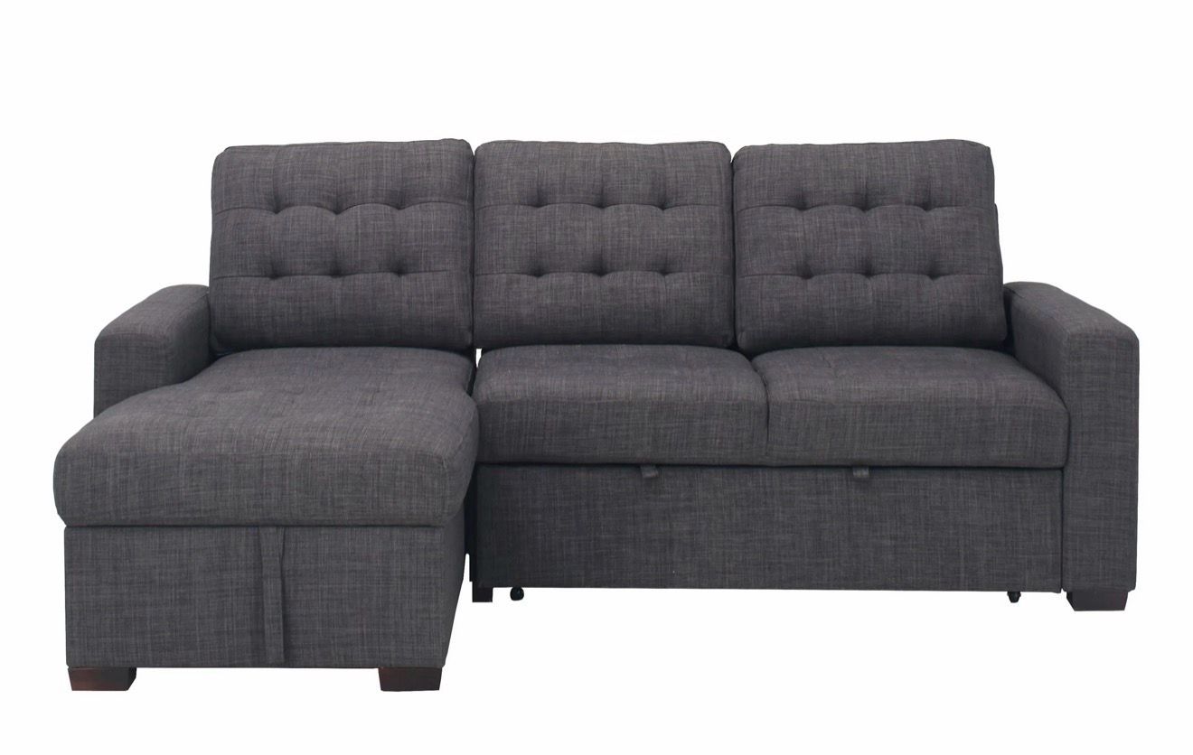 2-pc. Sofa Chaise W/ Pop Up Sleeper And Storage