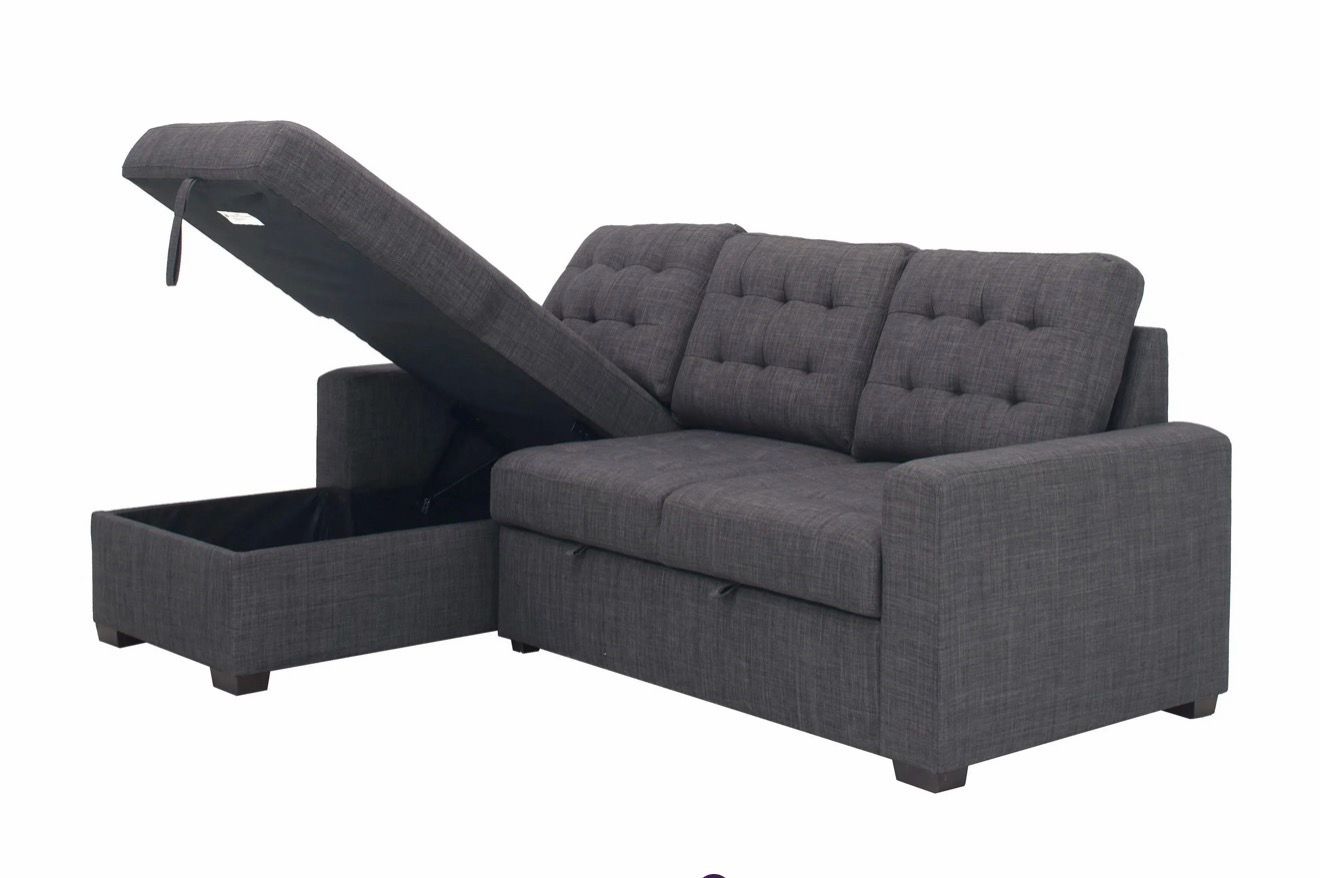 2-pc. Sofa Chaise W/ Pop Up Sleeper And Storage - photo 3