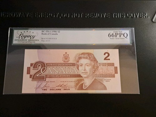 1986 Bank Of Canada $2 Radar Note Legacy 66 PPQ - photo 2