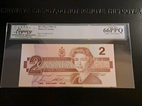 1986 Bank Of Canada $2 Radar Note Legacy 66 PPQ - photo 3