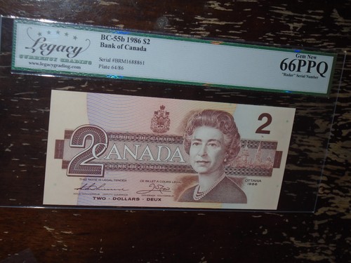 1986 Bank of Canada $2 Note, 3 Digit Radar, BRM 1688861 - photo 2