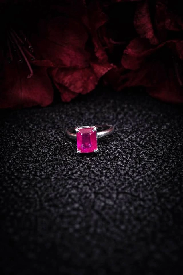 Sterling Silver and Ruby Ring Flash Sale