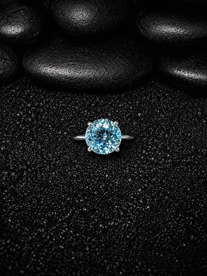 Stunning Swiss Blue Topaz Ring Flash Sale