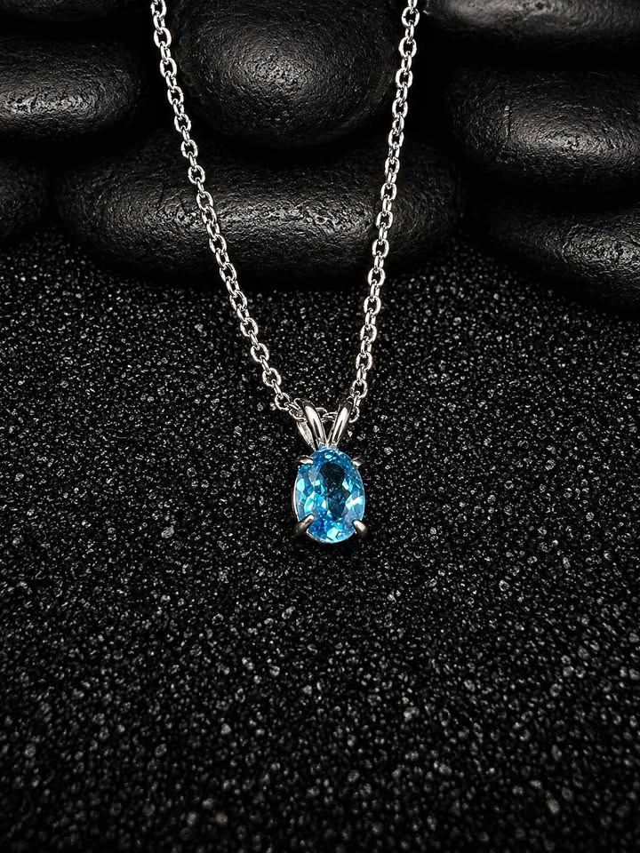 Swiss Blue Topaz Pendant