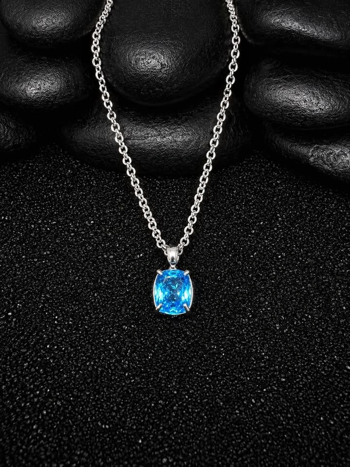 Swiss Blue Topaz Pendant