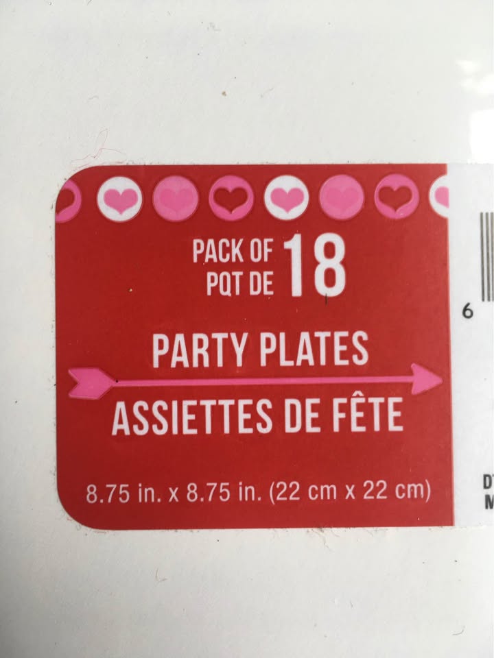 Love You 9” Party Plates 18 Ct. - Brand New - photo 2