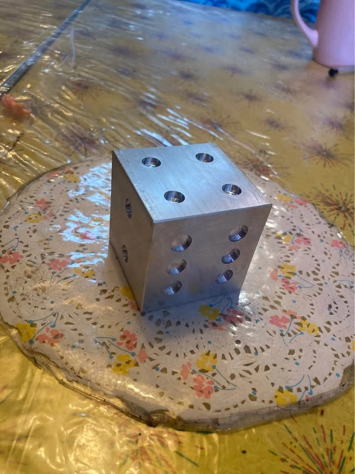 Hand machined solid aluminum dice - photo 3