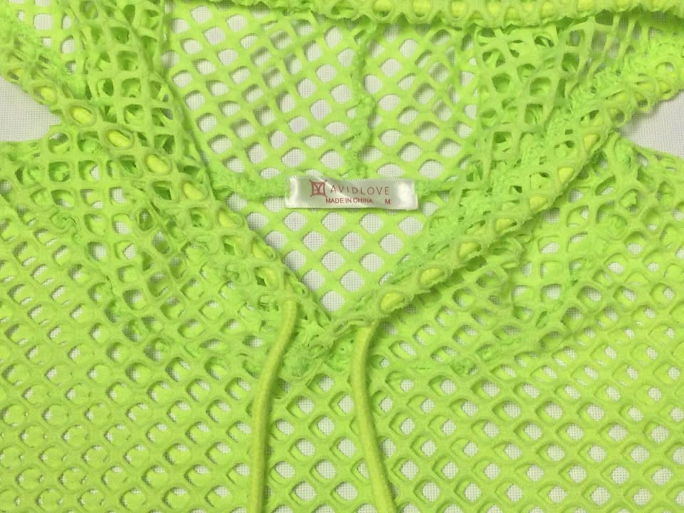 Neon Green Fishnet Mesh Crop Hoodie, $4 each - photo 2