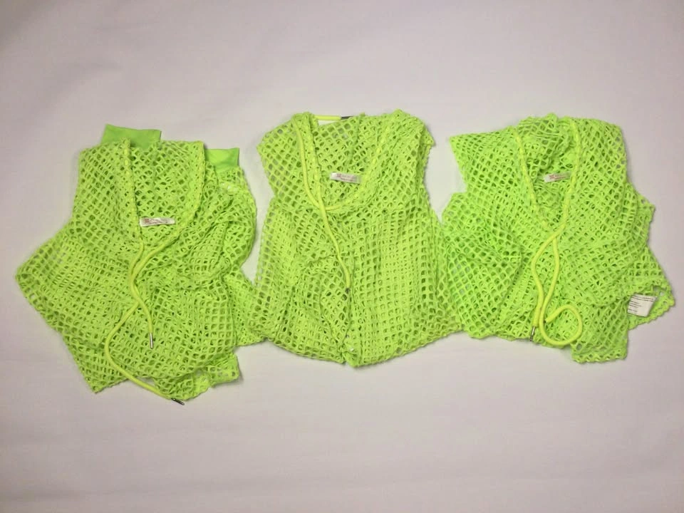 Neon Green Fishnet Mesh Crop Hoodie, $4 each - photo 3
