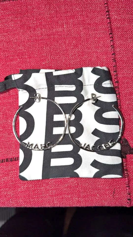 Marc Jacobs “The Monogram Hoops” Silver - Brand New, Never Worn