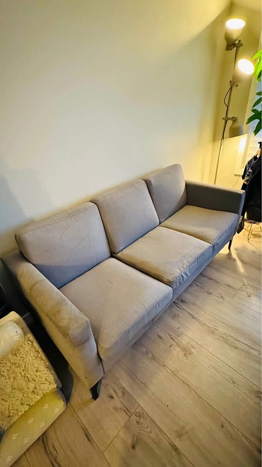 Grey Three-Seater Sofa