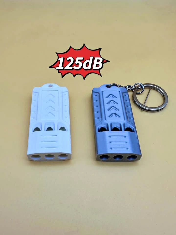 125dB Three-Hole Ultra-Loud Survival Whistle with Keychain