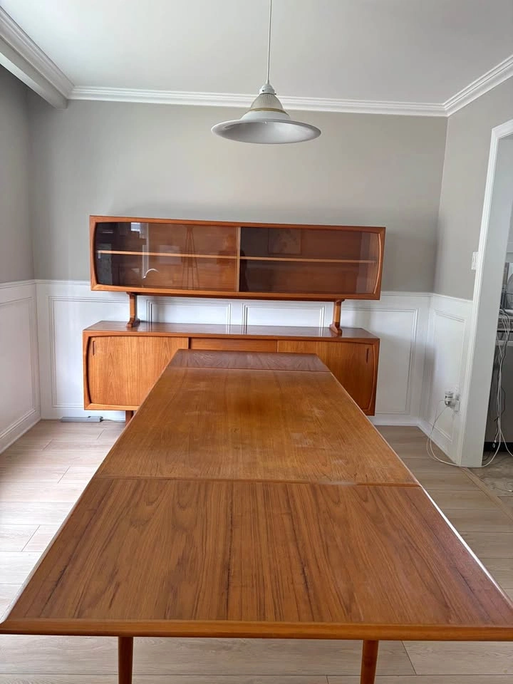Vintage Danish Modern Teak Dining Set, Hutch and Sideboard