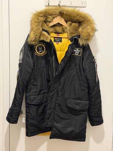Alpha Industries Men’s Black Puffer Parka N-3B "Fear The Bones"