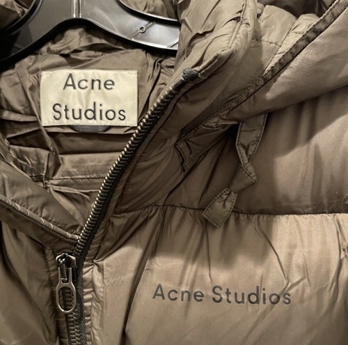 Acne Studios hooded puffer down jacket green Size 32 - photo 4