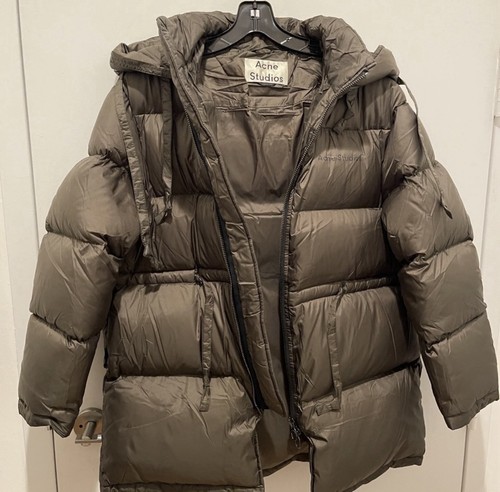 Acne Studios hooded puffer down jacket green Size 32 - photo 5