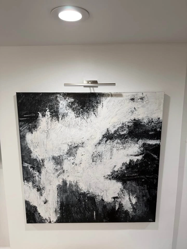 Large Black and White Abstract Painting - photo 4