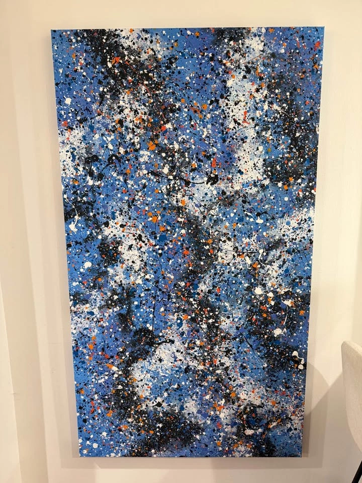 Large Abstract Splatter Painting - photo 2