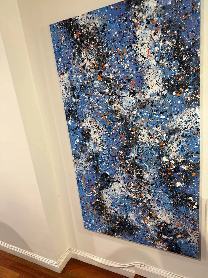Large Abstract Splatter Painting - photo 3