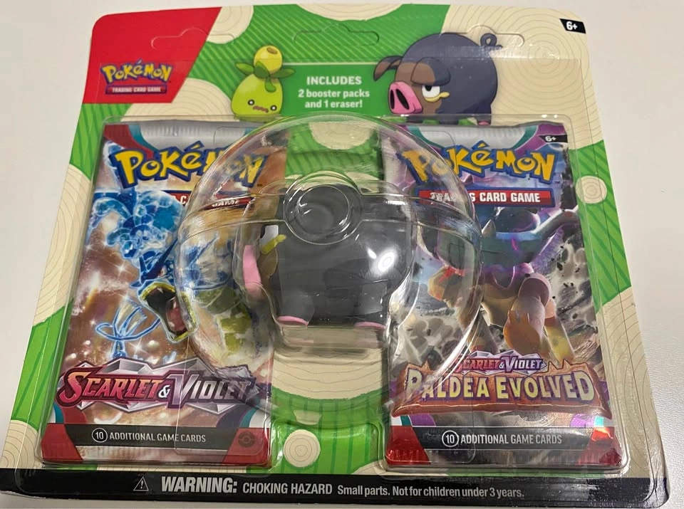 Pokemon Lechonk Eraser Pack with 2 Booster Packs