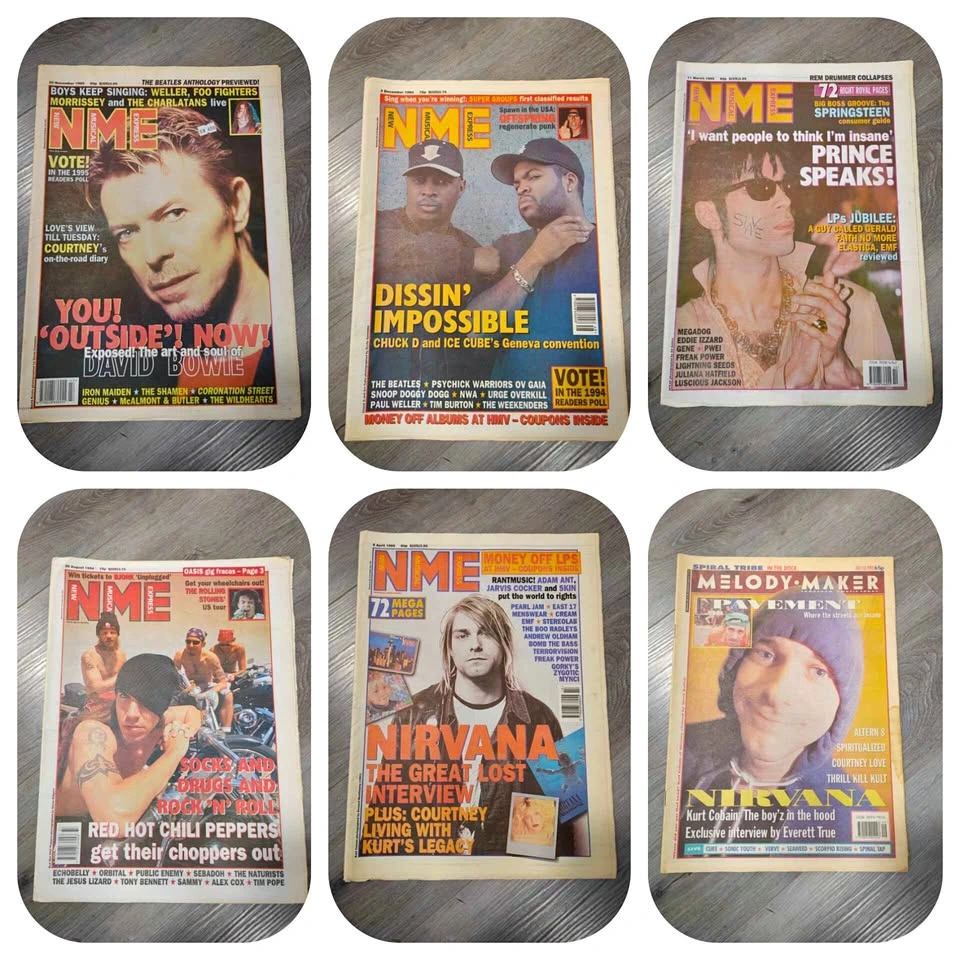 Vintage NME Music Newspaper Magazines x6
