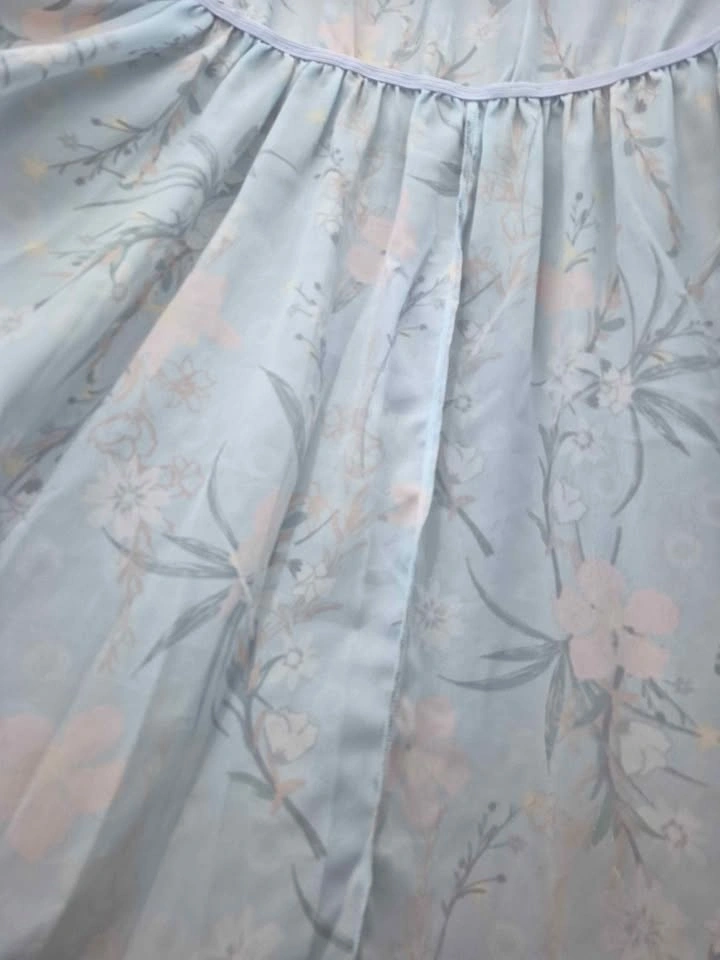 Light Blue Floral Short Sleeve Dress, 1XL - photo 3
