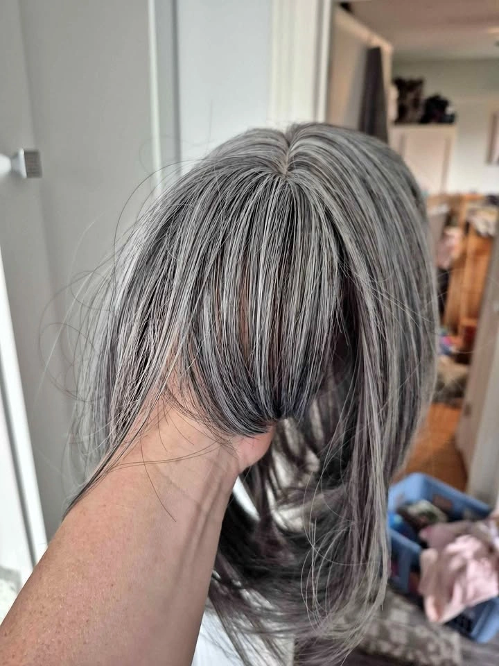 Salt and Pepper Grey Hair Topper