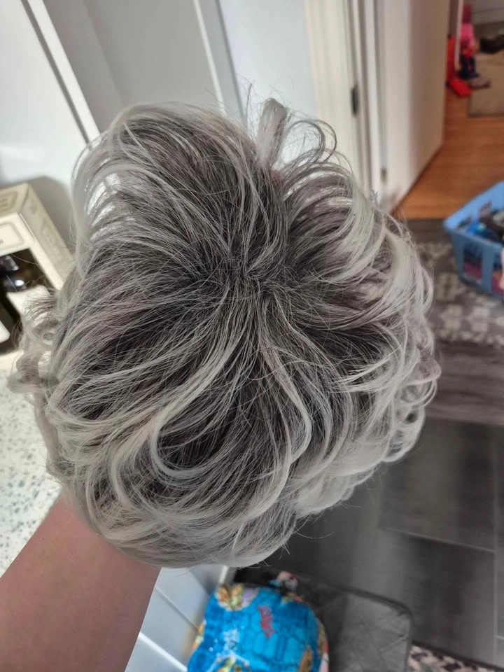 Short Curly Salt and Pepper Wig - photo 2