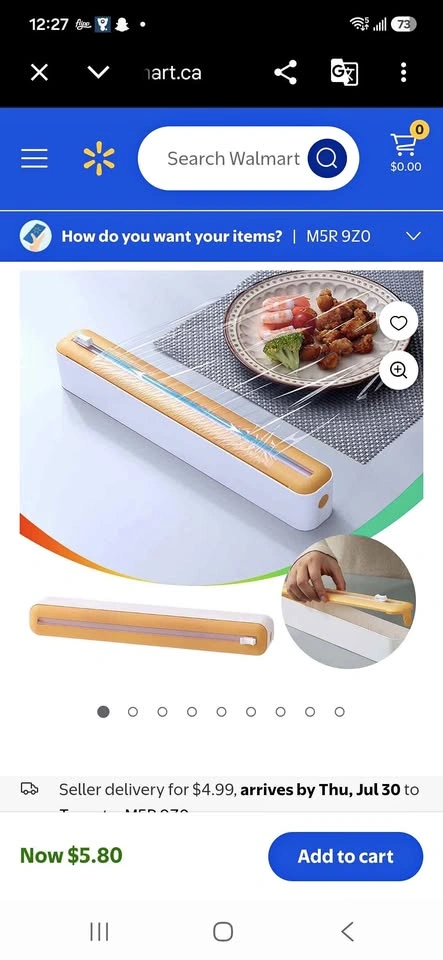 Plastic Wrap Dispenser with Cutter