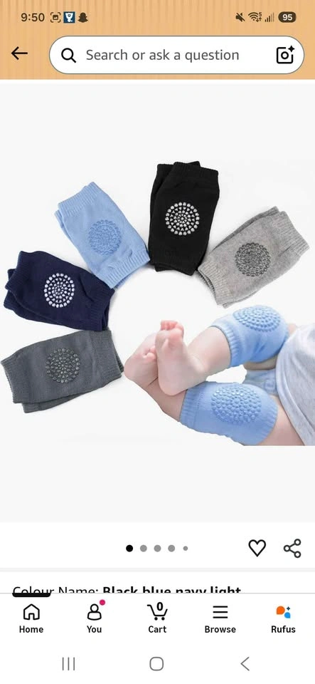 Baby Crawling Knee Pads Socks, $10 for 5 pairs, Size Medium - photo 3