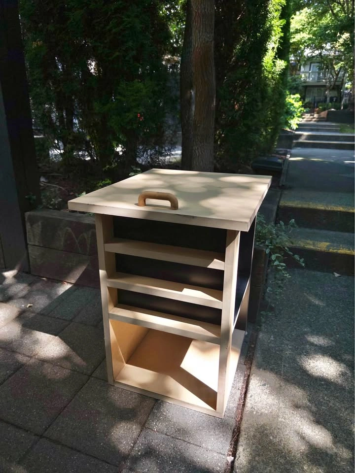 Light Brown Wooden Cabinet Side Table