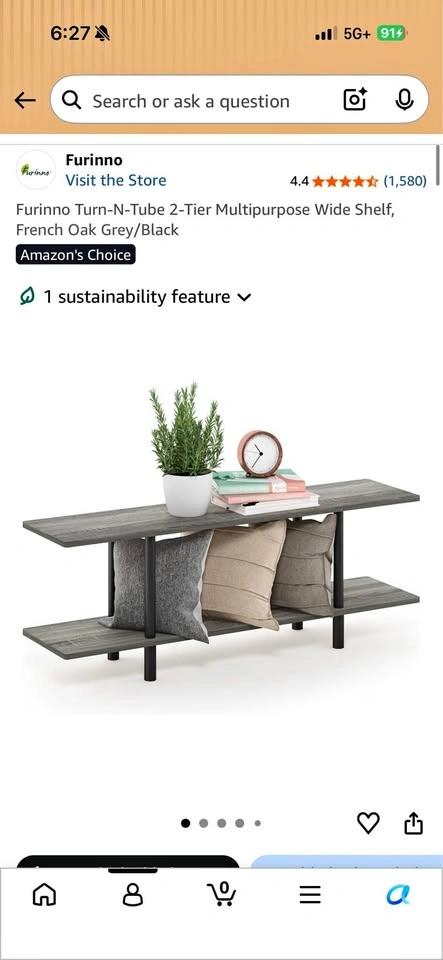 Furinno Turn-N-Tube 2-Tier Multipurpose Shelf (Palisades Park)