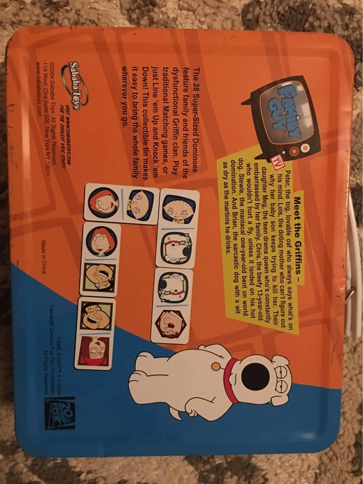 Family Guy Dominos 28 Set w Lunchbox * Complete 2004 - photo 2