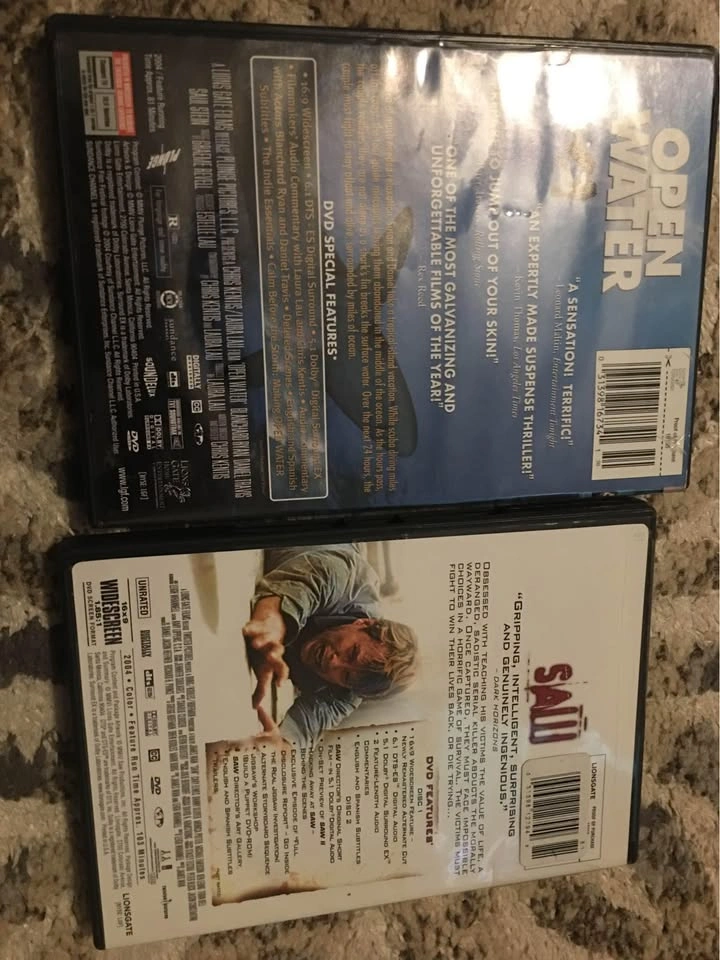 Open Water & Saw DVDs / Like-new condition - photo 2