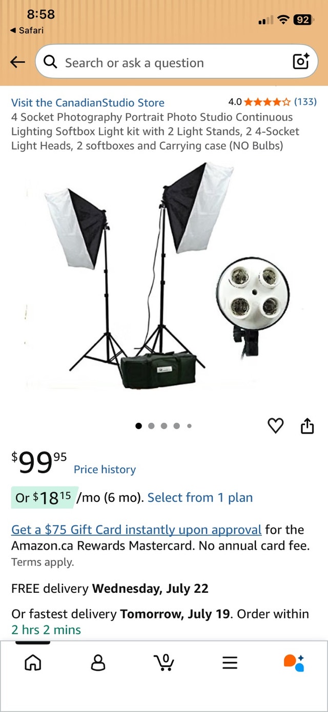 CanadianStudio 4 Socket Lighting Kit