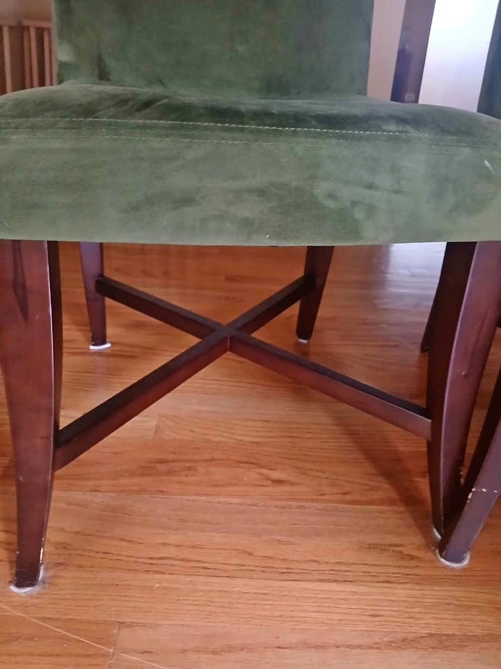 Dining chairs green velvet
