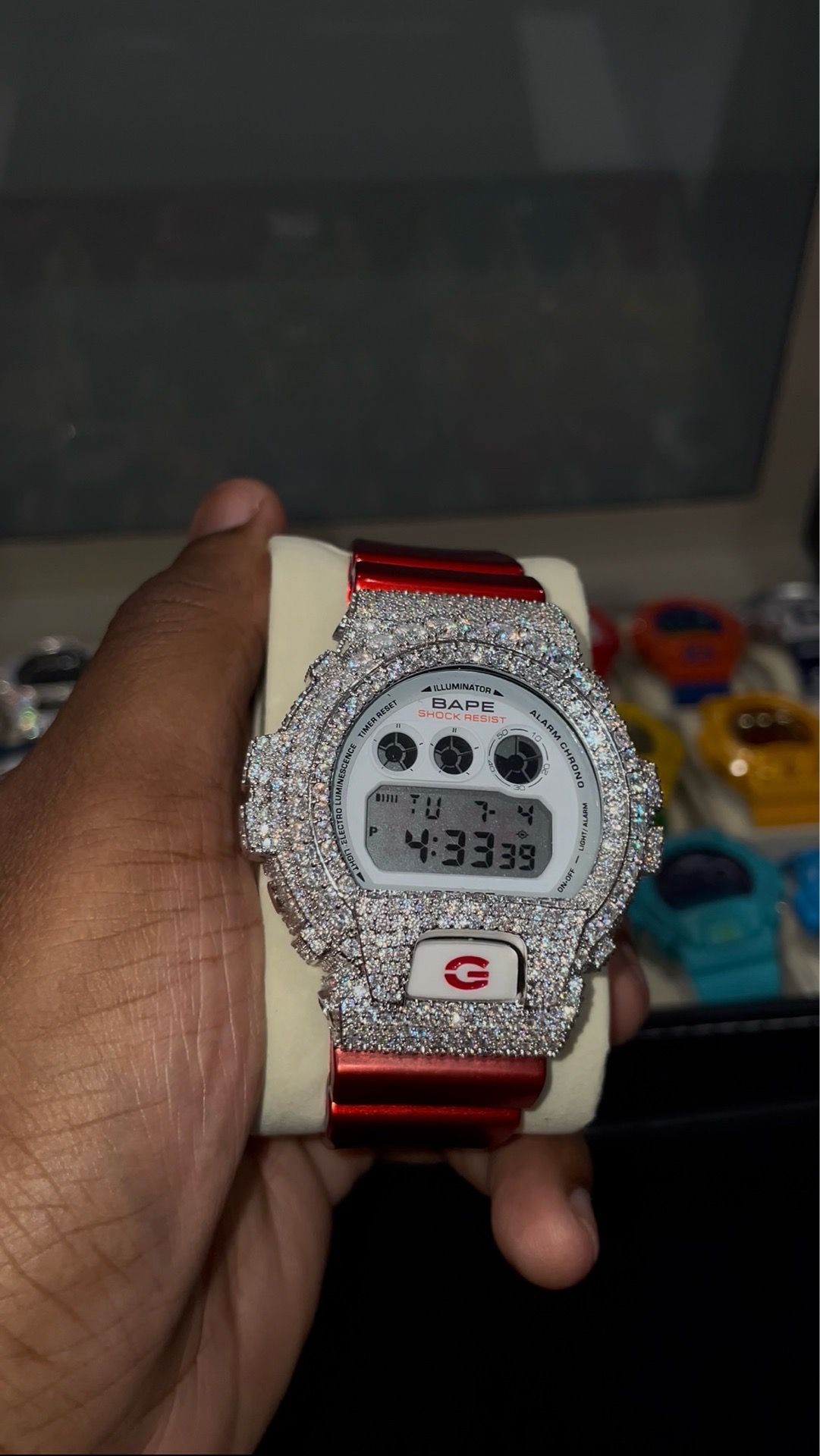 BAPE Iced Out G-Shock DW6900 - photo 3